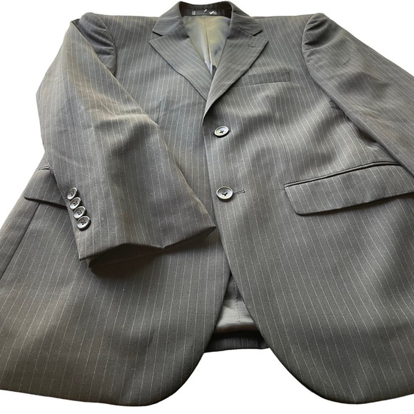 Emanuel Ungaro Suit Blazer Jacket Black pinstripe Size 36S Formal Wool office - Picture 6 of 11
